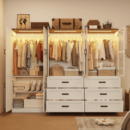 6 Doors Armoire Wardrobe Closet