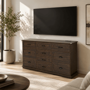 70inch Dresser with 10 Drawer Dresser & Charging Station