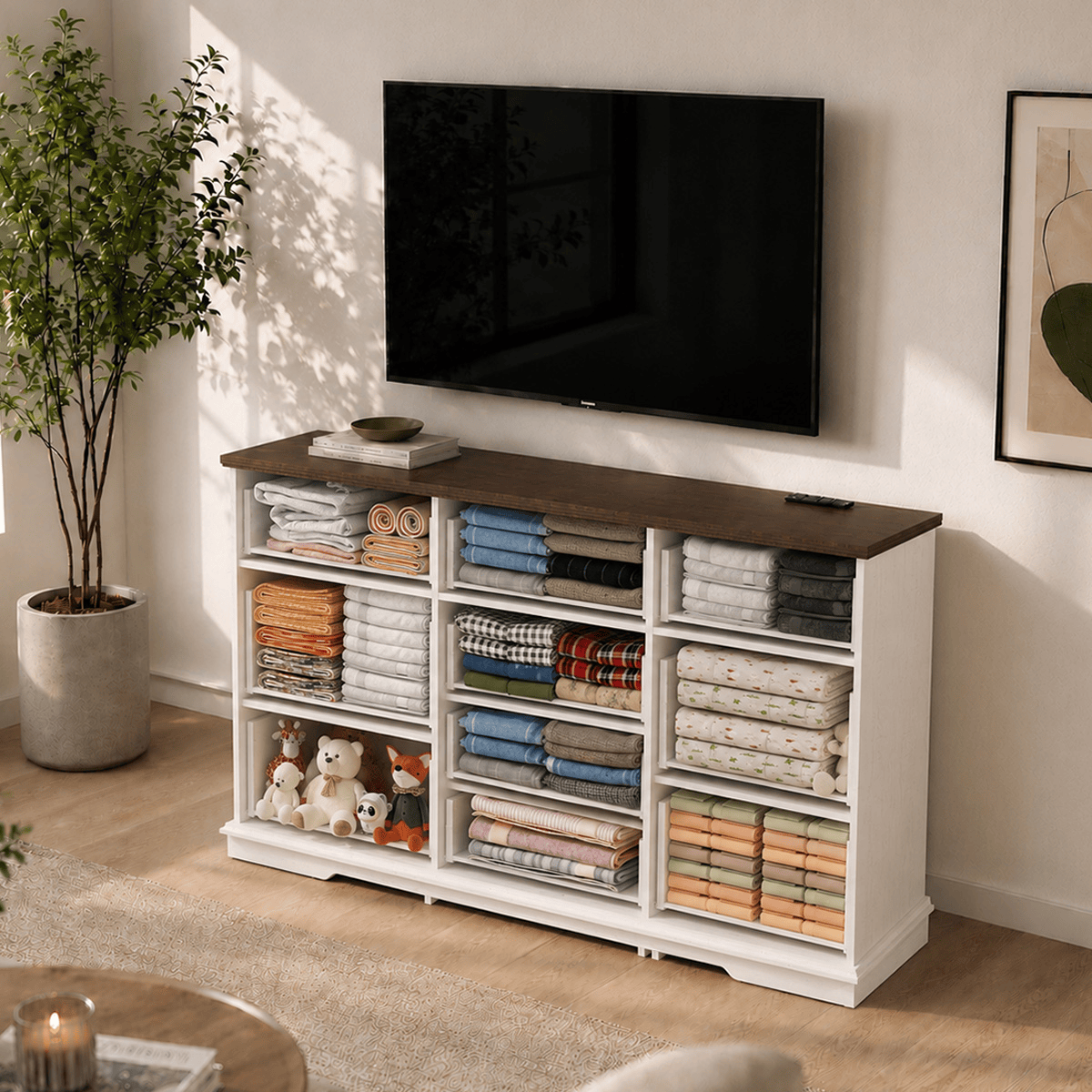 70inch Dresser with 10 Drawer Dresser & Charging Station