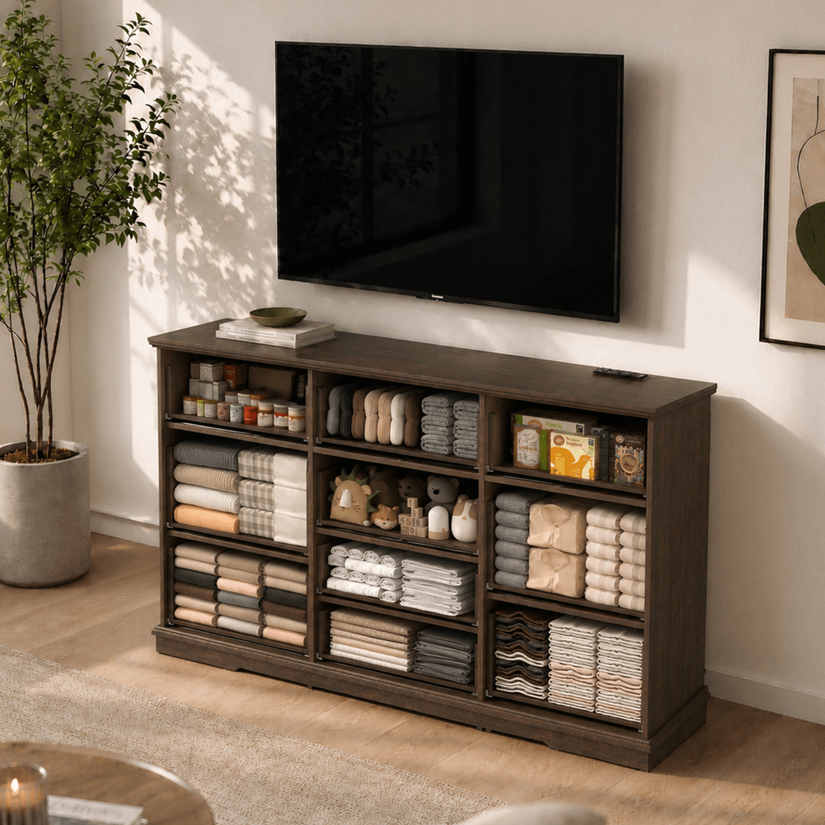 70inch Dresser with 10 Drawer Dresser & Charging Station