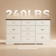70inch Dresser with 10 Drawer Dresser & Charging Station