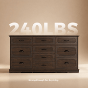 70inch Dresser with 10 Drawer Dresser & Charging Station