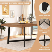 71" Rectangle Wood Dining Room Table for 4,6,8