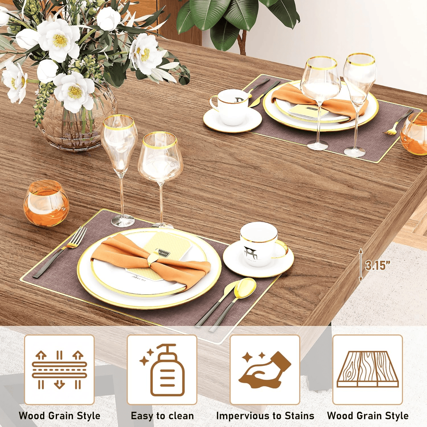 71" Rectangle Wood Dining Room Table for 4,6,8