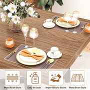 71" Rectangle Wood Dining Room Table for 4,6,8