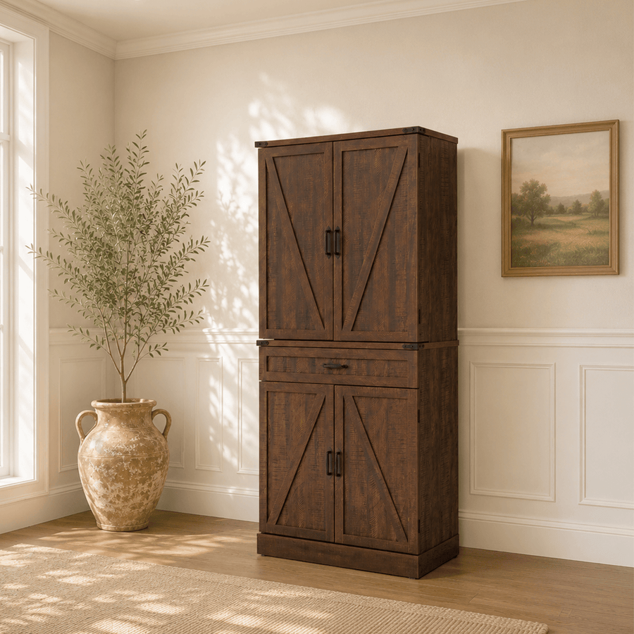 71" Tall Kitchen Pantry Storage Cabinet