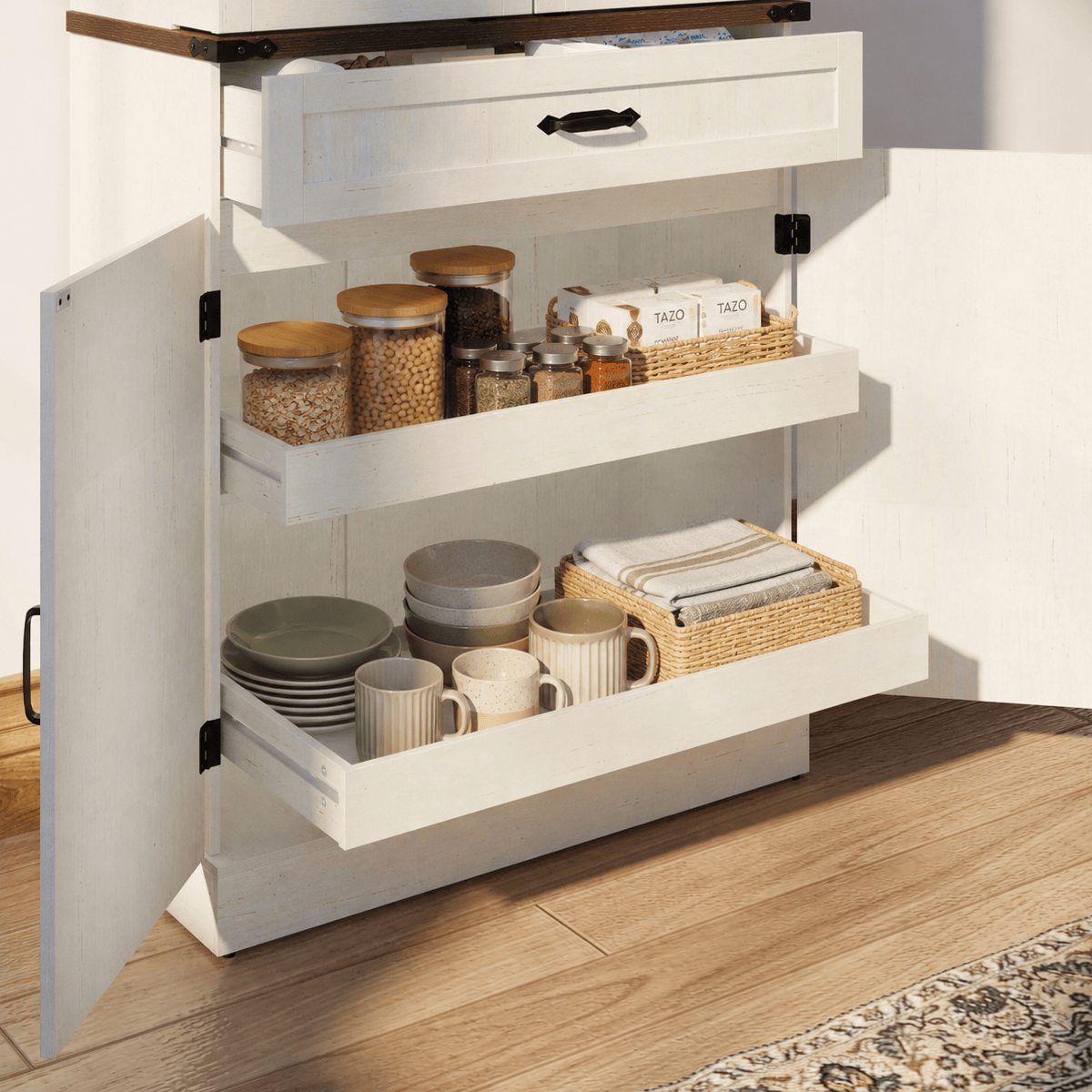 71" Tall Kitchen Pantry Storage Cabinet