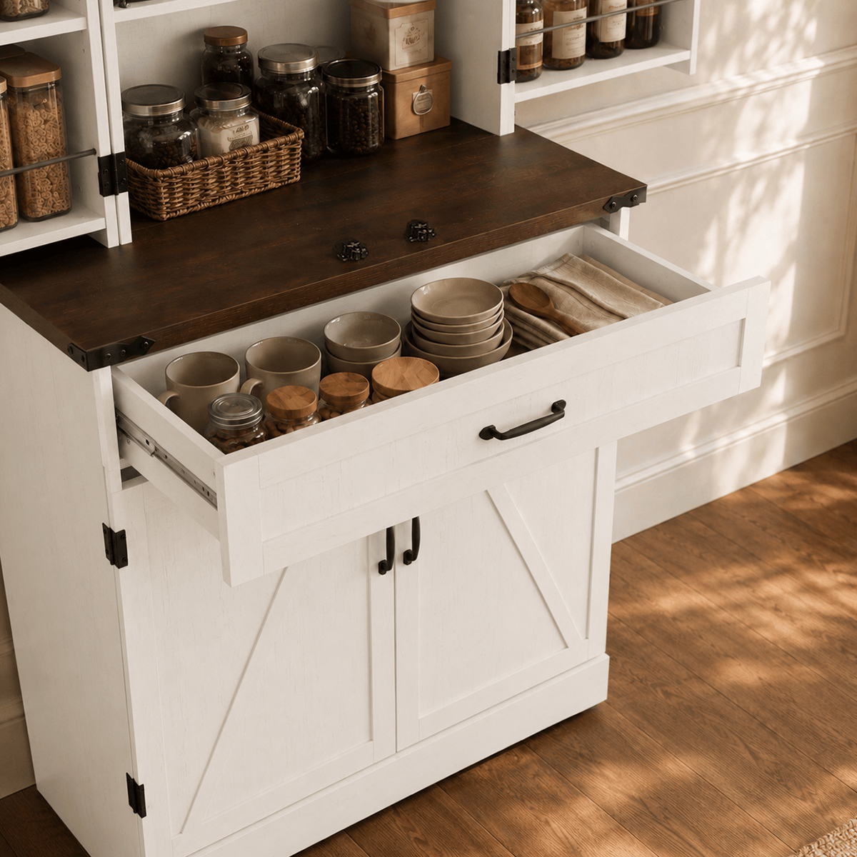 71" Tall Kitchen Pantry Storage Cabinet