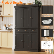 71" Tall Kitchen Pantry Storage Cabinet