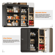 71" Tall Kitchen Pantry Storage Cabinet