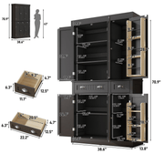 71" Tall Kitchen Pantry Storage Cabinet