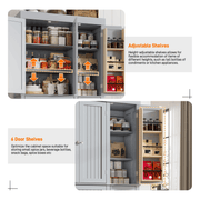71" Tall Kitchen Pantry Storage Cabinet