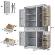 71" Tall Kitchen Pantry Storage Cabinet