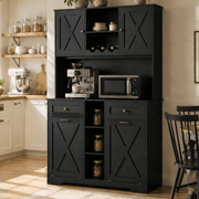 71" Dual Trash Cabinet Pantry Storage Cabinet