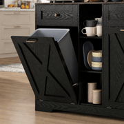 71" Dual Trash Cabinet Pantry Storage Cabinet