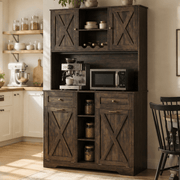 71" Dual Trash Cabinet Pantry Storage Cabinet