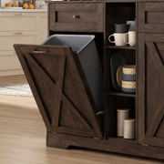 71" Dual Trash Cabinet Pantry Storage Cabinet