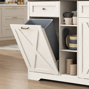 71" Dual Trash Cabinet Pantry Storage Cabinet
