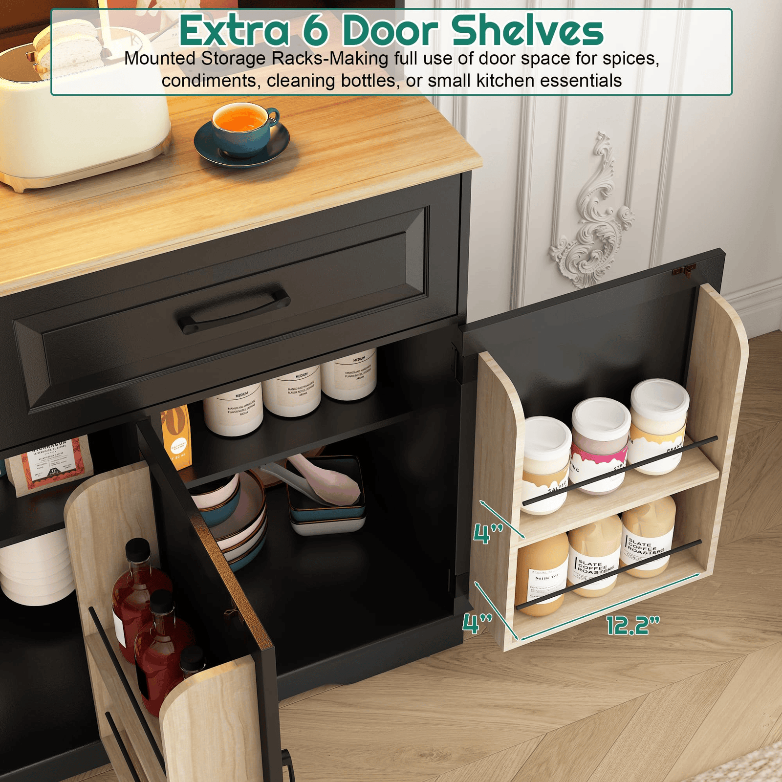 71" Tall Kitchen Pantry Storage Cabinet