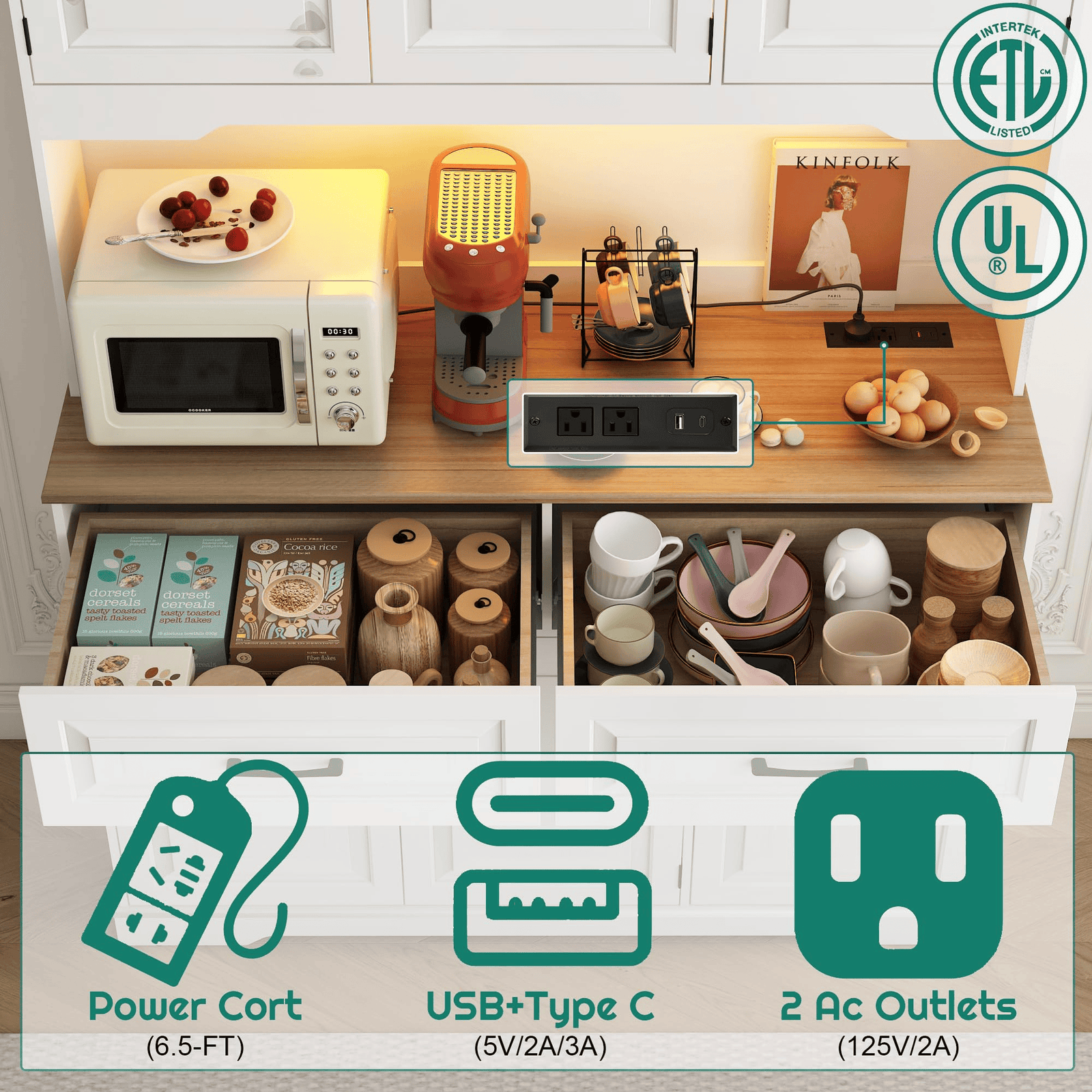 71" Tall Kitchen Pantry Storage Cabinet