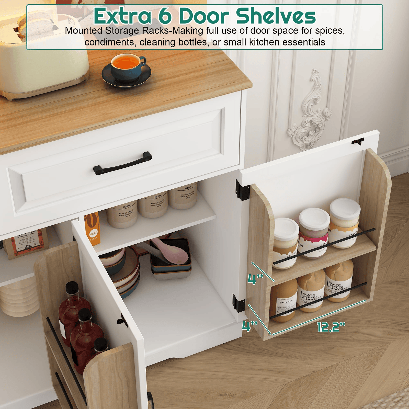 71" Tall Kitchen Pantry Storage Cabinet