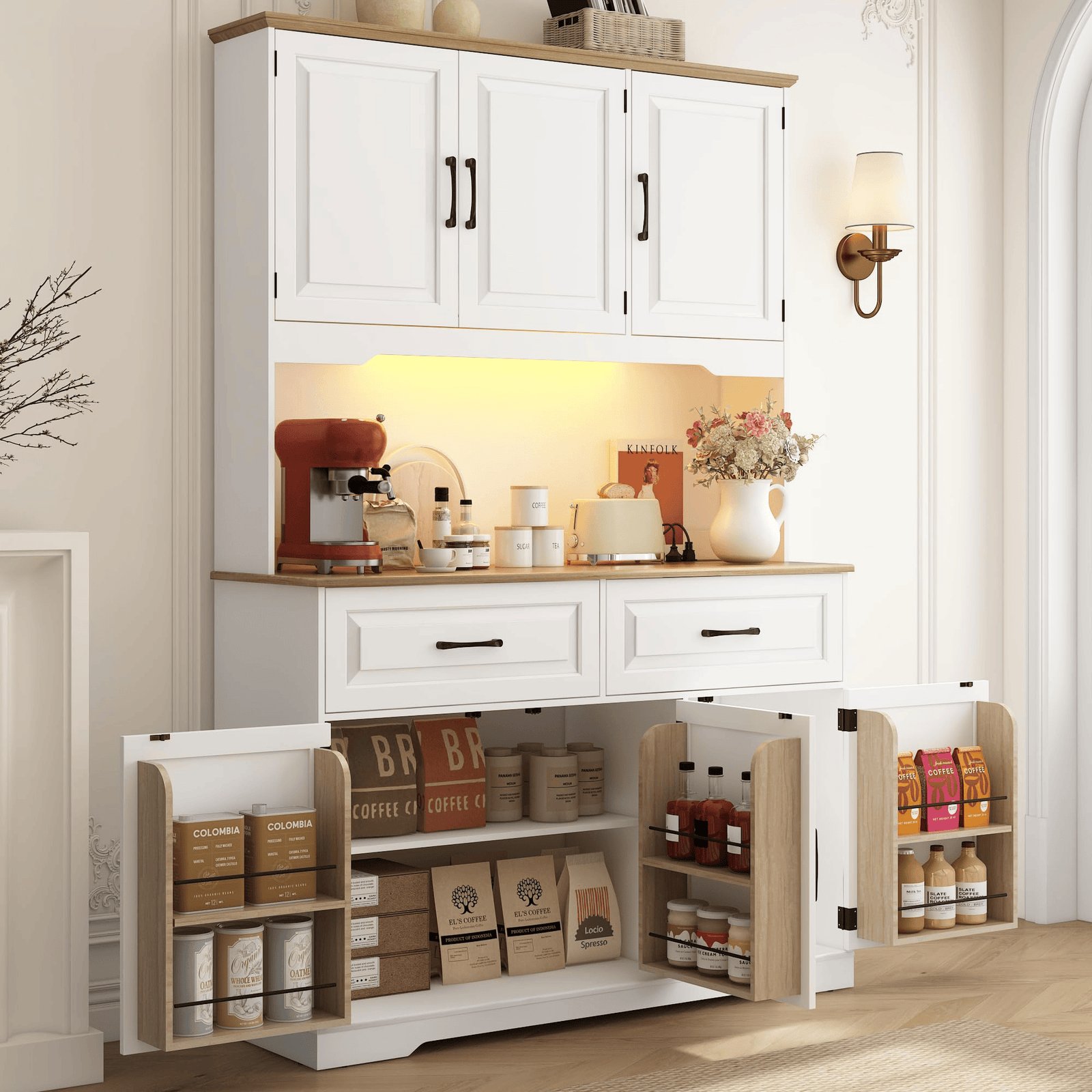 71" Tall Kitchen Pantry Storage Cabinet