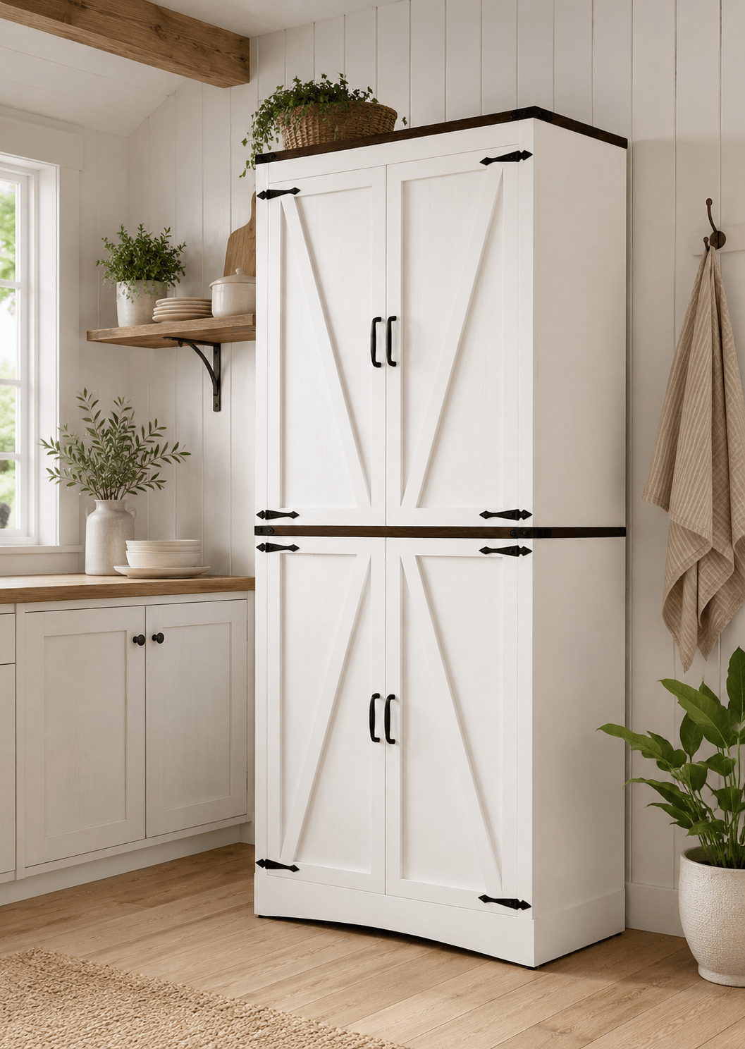 Bright Farmhouse Kitchen Pantry