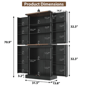 71in Farmhouse Kitchen Pantry Cabinet Storage Cabinet