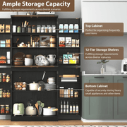 71in Farmhouse Kitchen Pantry Cabinet Storage Cabinet