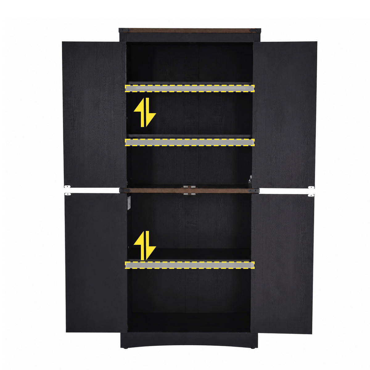71in Farmhouse Kitchen Pantry Cabinet Tall Storage Cabinet with 4 Doors