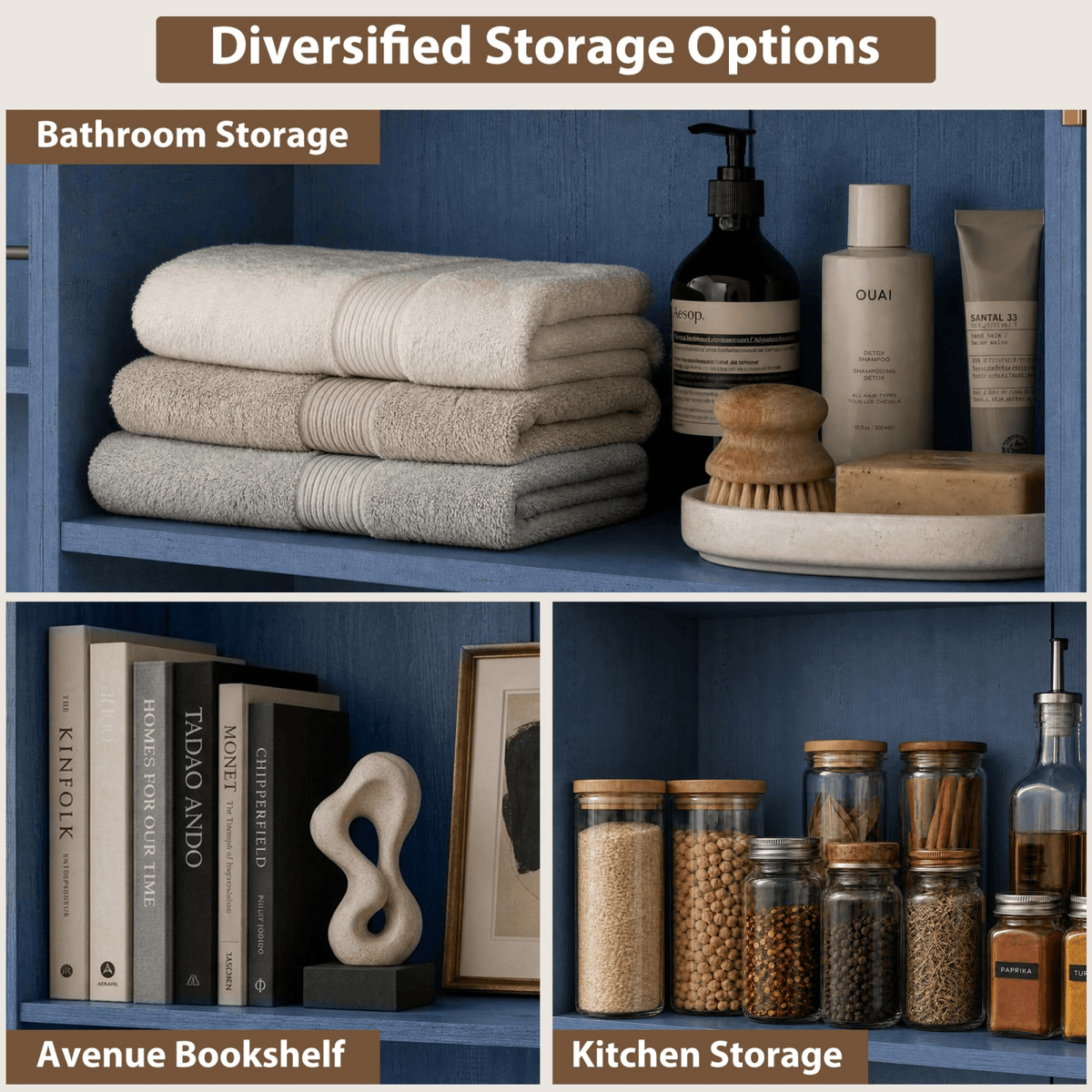 71in Farmhouse Kitchen Pantry Cabinet Storage Cabinet