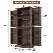 71in Farmhouse Kitchen Pantry Cabinet Storage Cabinet