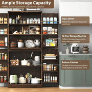 71in Farmhouse Kitchen Pantry Cabinet Storage Cabinet