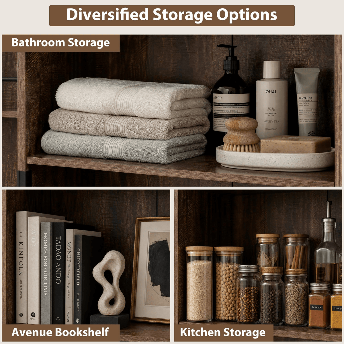 71in Farmhouse Kitchen Pantry Cabinet Storage Cabinet