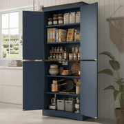 71in Farmhouse Kitchen Pantry Cabinet Tall Storage Cabinet with 4 Doors