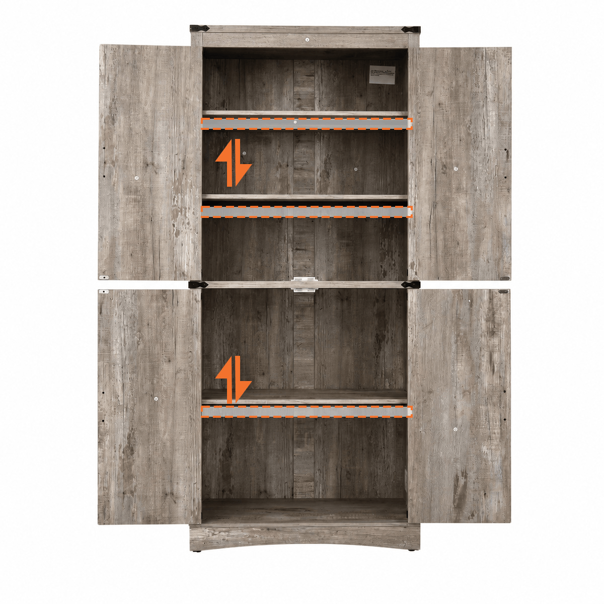 71in Farmhouse Kitchen Pantry Cabinet Tall Storage Cabinet with 4 Doors