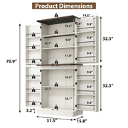 71in Farmhouse Kitchen Pantry Cabinet Storage Cabinet