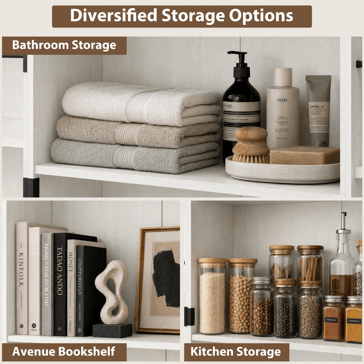 71in Farmhouse Kitchen Pantry Cabinet Storage Cabinet