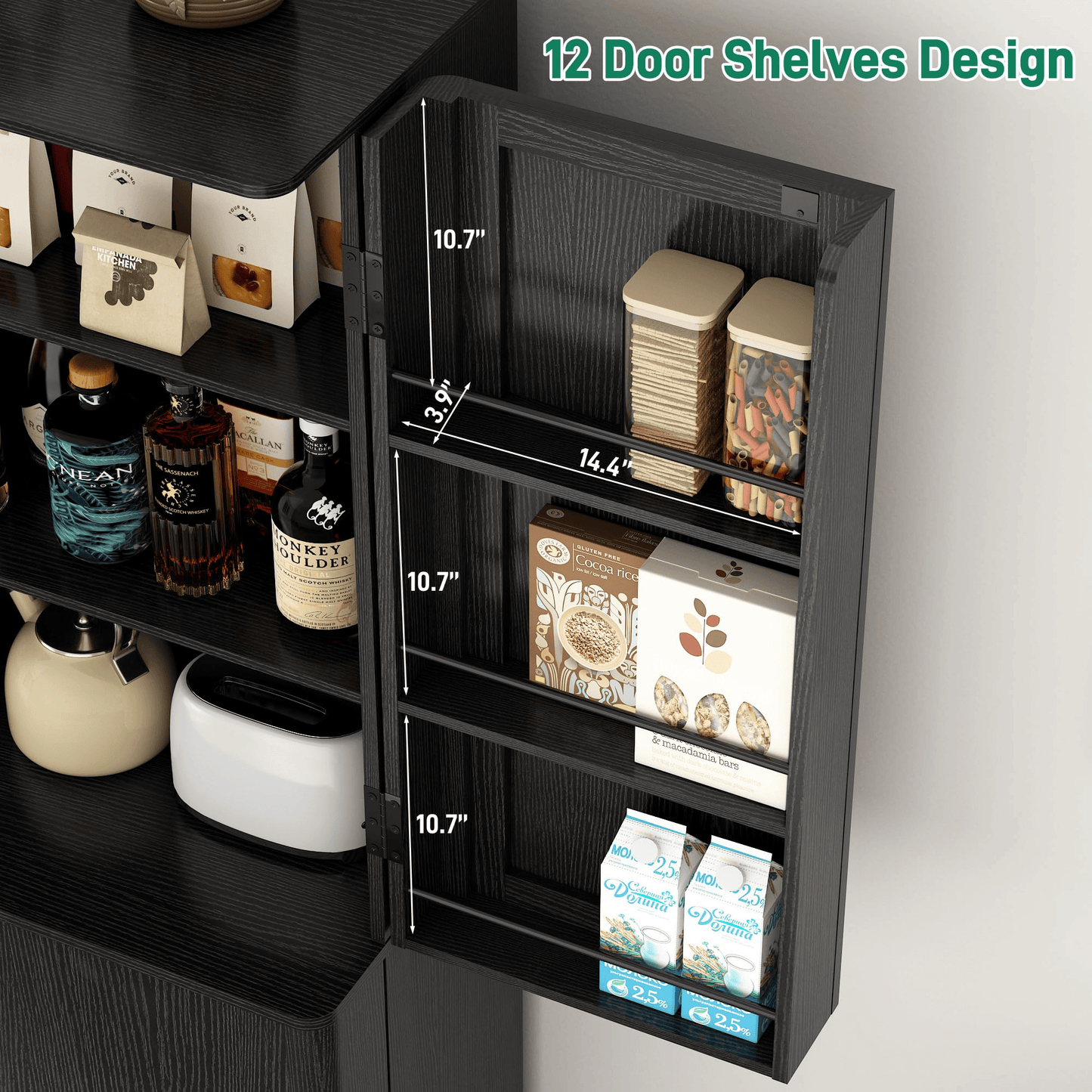 72" Tall Kitchen Pantry Storage Cabinet