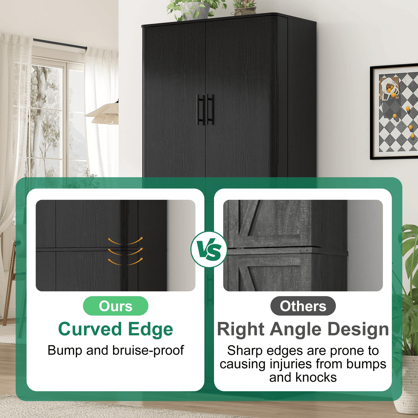 72" Tall Kitchen Pantry Storage Cabinet