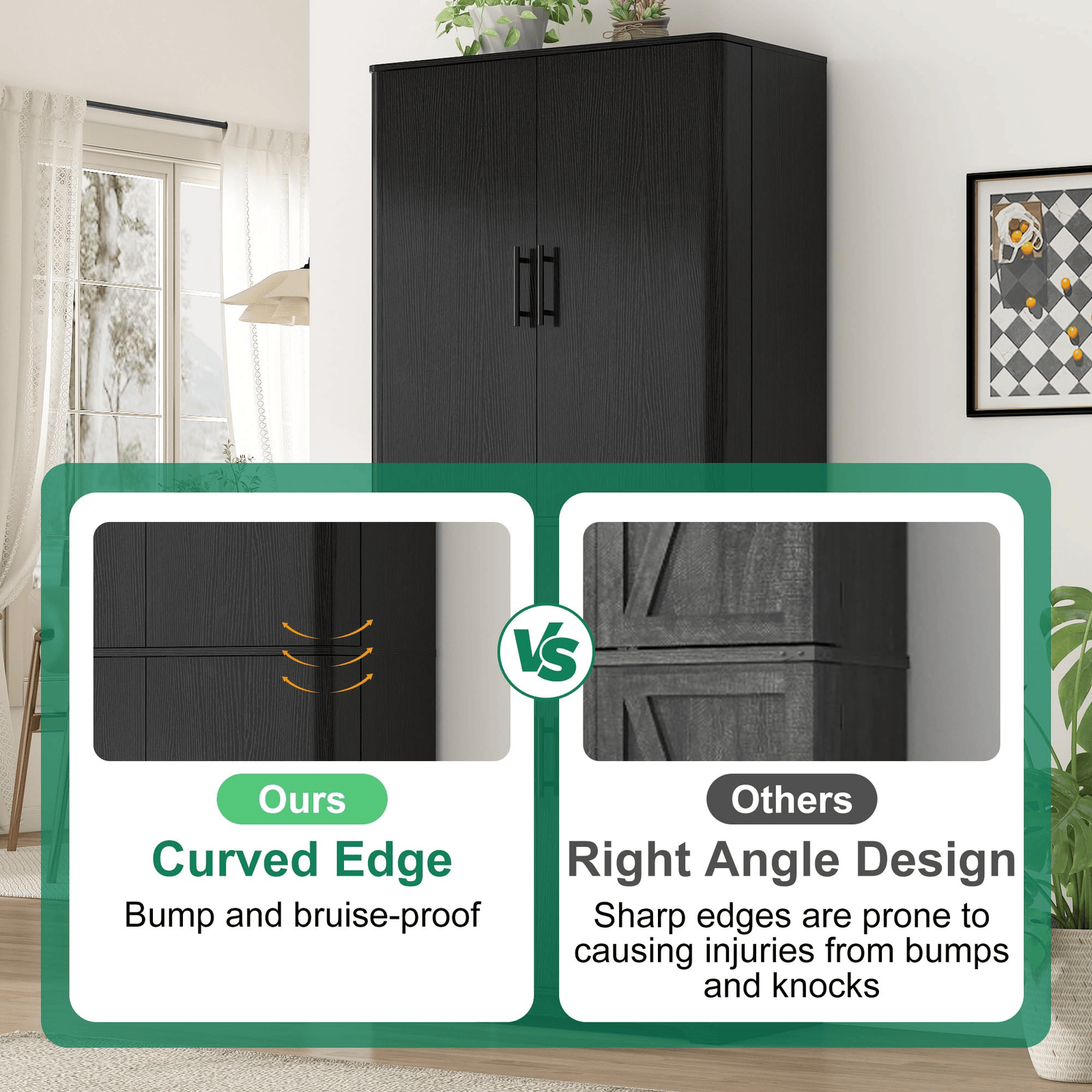 72" Tall Kitchen Pantry Storage Cabinet