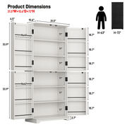 SIZE-White storage locker with dimensions displayed on a white background