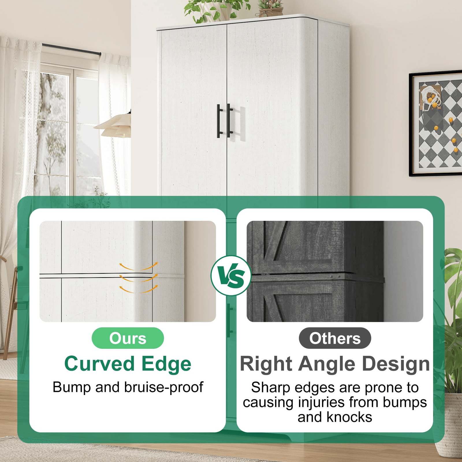 72" Tall Kitchen Pantry Storage Cabinet