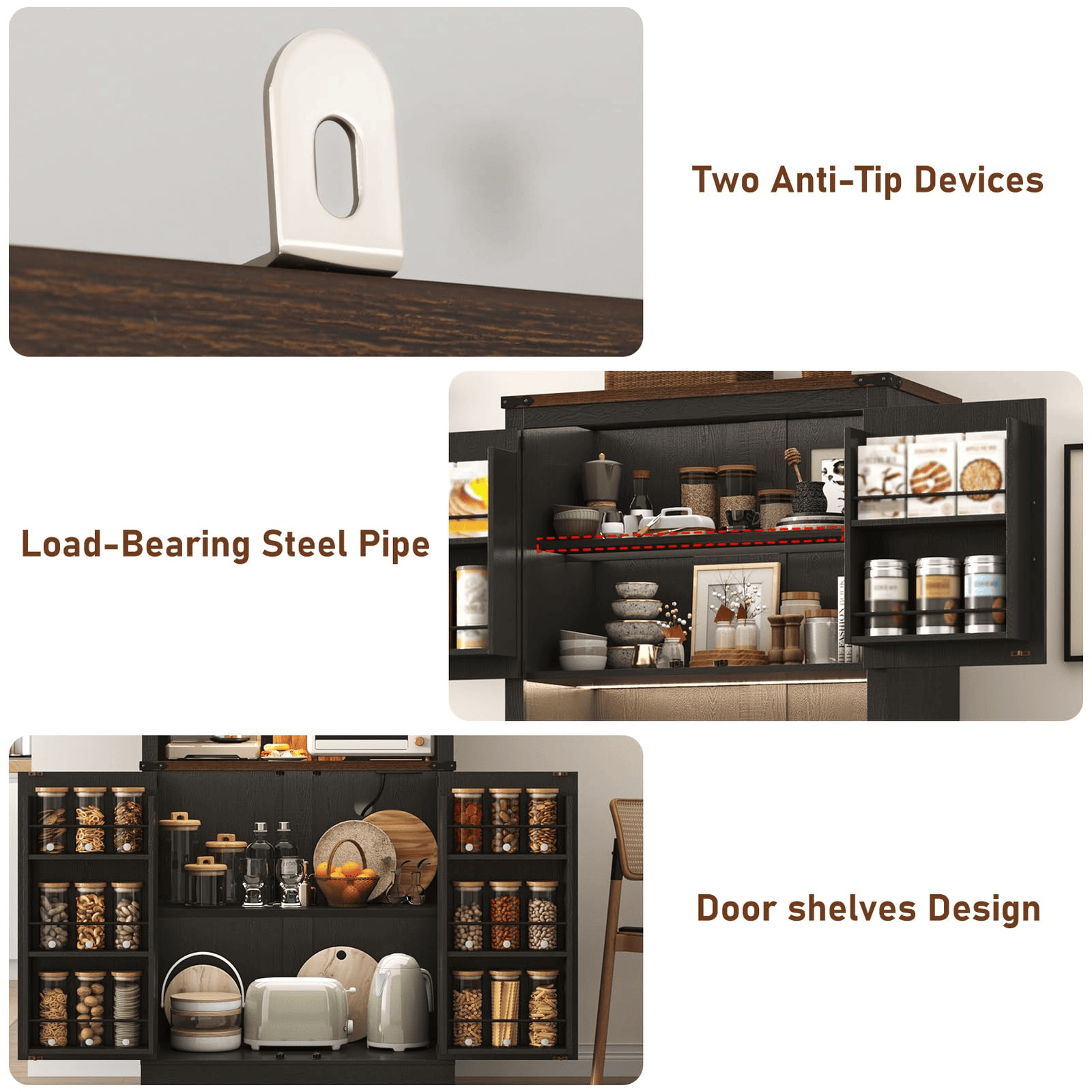 72" Tall Kitchen Pantry Storage Cabinet