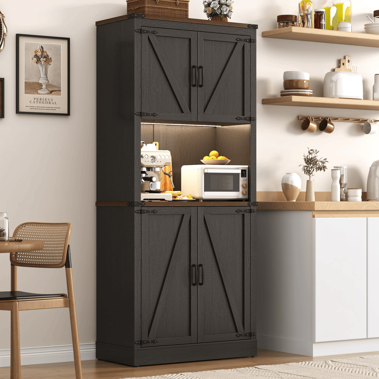 72" Tall Kitchen Pantry Storage Cabinet