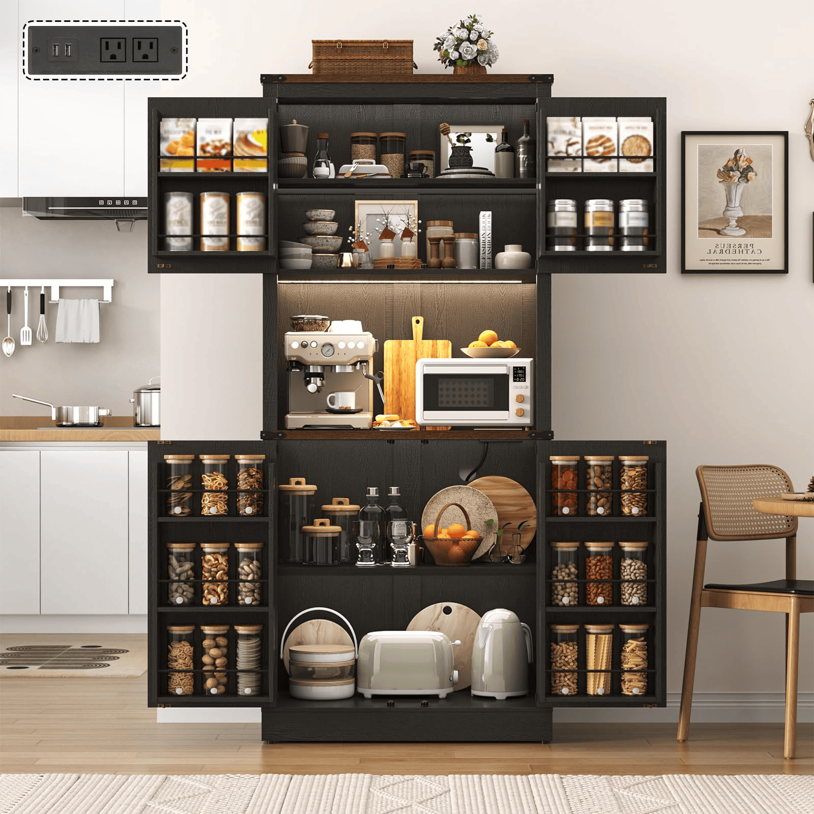 72" Tall Kitchen Pantry Storage Cabinet