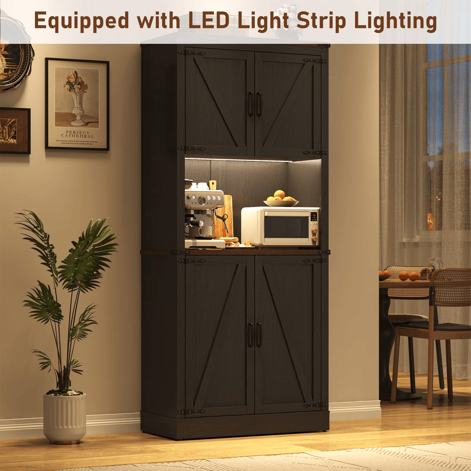 72" Tall Kitchen Pantry Storage Cabinet