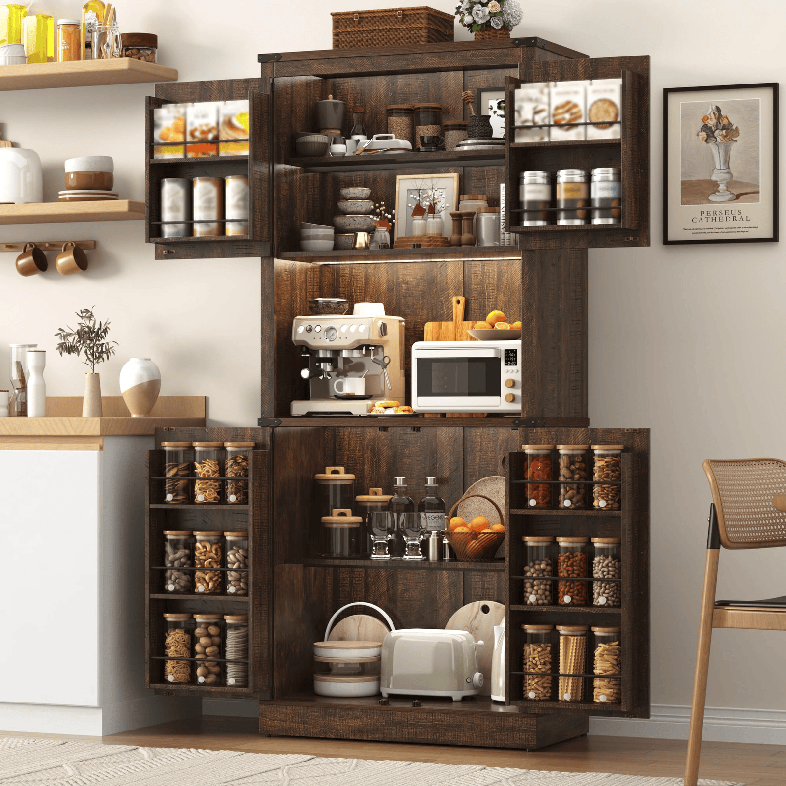 72" Tall Kitchen Pantry Storage Cabinet