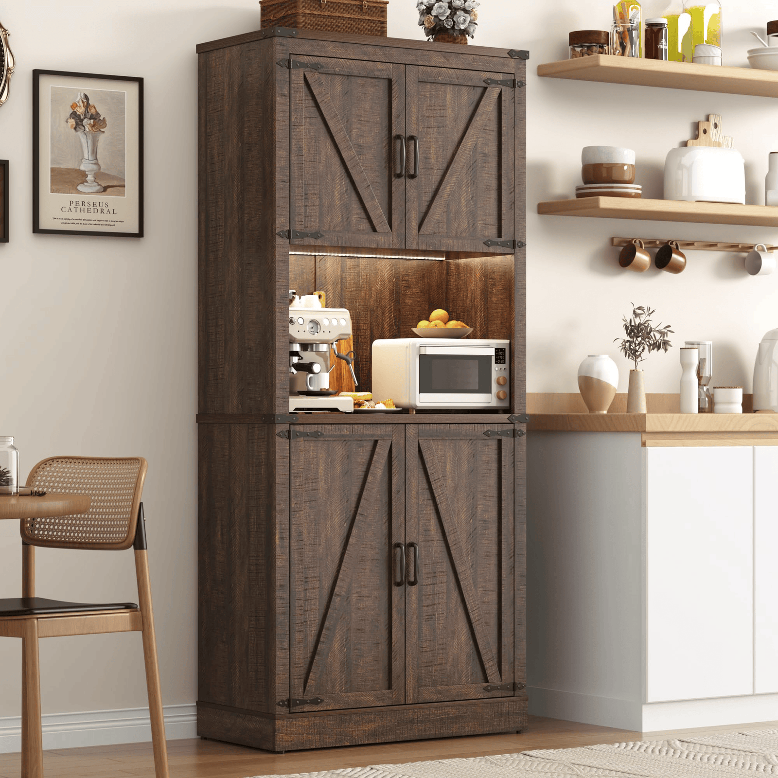 72" Tall Kitchen Pantry Storage Cabinet
