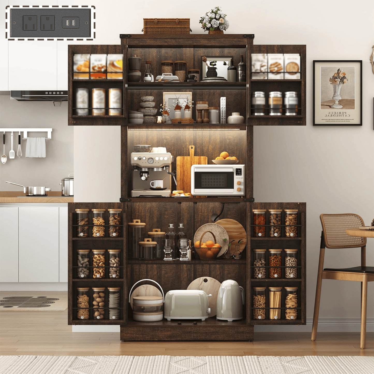 72" Tall Kitchen Pantry Storage Cabinet